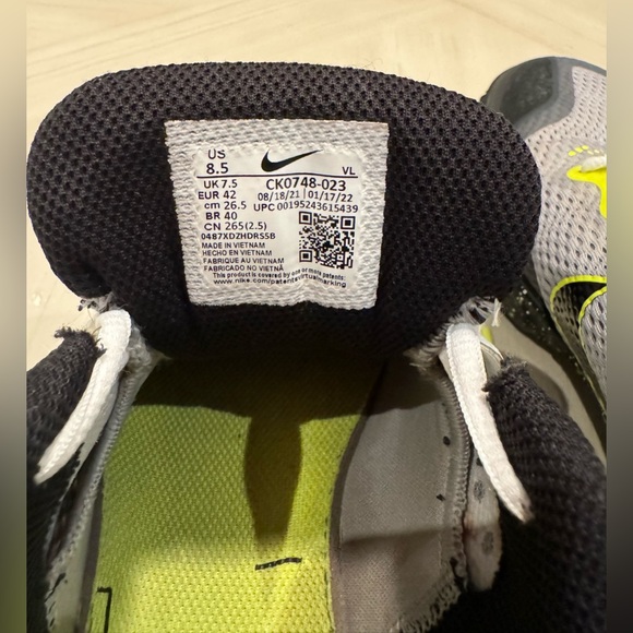 Alpha Huarache Elite 3 Baseball Turf Cleats - Light Smoke Grey Volt -Size M 8.5 - Picture 13 of 13